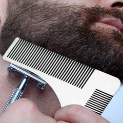 L Shaped Stainless Steel Beard Shaper  Facial Hair Shaping Tool, Random Color Delivery, HK006A L Shaped