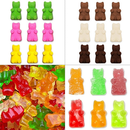 2 PCS 50 Holes Small Bear Chocolate Tray Silicone Mold Cookie Mold Candy Mold, Random Color Delivery, Size: 19*13.7*1cm, 50-Grid