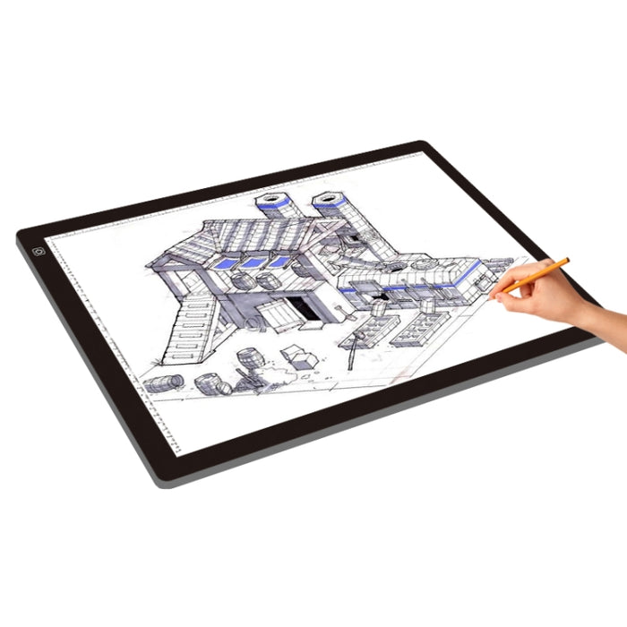 A2 Size 23W 12V  LED Three Level of Brightness Dimmable Acrylic Copy Boards for Anime Sketch Drawing Sketchpad, with Power Adapter, A2 with Power Adapter