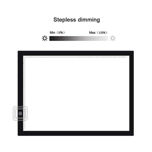 A3 Size 8W 5V LED Ultra-thin Stepless Dimming for Acrylic Copy Boards for Anime Sketch Drawing Sketchpad, with USB Cable, With USB Cable