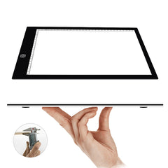 A4 Size 5W 5V LED Three Level of Brightness Dimmable Acrylic Copy Boards for Anime Sketch Drawing Sketchpad, with USB Cable & Plug, Size：220x330x5mm, Three-speed dimming