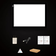 A4 Size 5W 5V LED Three Level of Brightness Dimmable Acrylic Copy Boards for Anime Sketch Drawing Sketchpad, with USB Cable & Plug, Size：220x330x5mm, Three-speed dimming