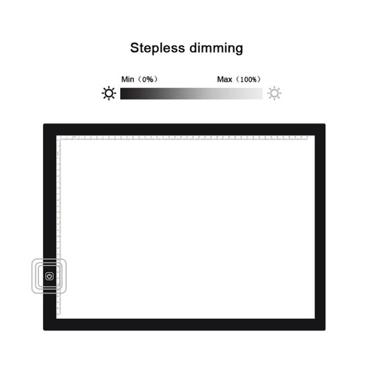 A3 Size 8W 5V LED Ultra-thin Stepless Dimming Acrylic Copy Boards for Anime Sketch Drawing Sketchpad, with USB Cable & Plug, With USB Cable & Plug