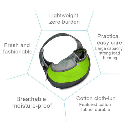 Dog and Cat Sling Carrier Hands Free Reversible Pet Papoose Bag, Size：Large