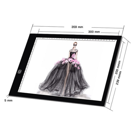 A4 Size LED Three Level of Brightness Dimmable Acrylic Copy Boards for Anime Sketch Drawing Sketchpad, A4