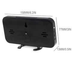 Multifunction Creative Mirror Reflective LED Display Alarm Clock with Snooze Function & 2 USB Charge Port