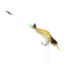 Luminous Shrimp Shape Fishing Lures Artificial Fishing Bait with Hook, Length: 7cm, Yellow Black