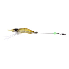 Luminous Shrimp Shape Fishing Lures Artificial Fishing Bait with Hook, Length: 7cm, Yellow Black