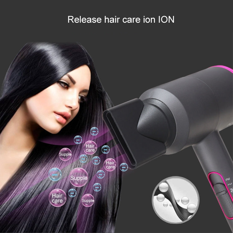 High-power Anionic Cold Hot Air Constant Temperature Hair Dryer, EU Plug, EU Plug (Red + Grey) +3