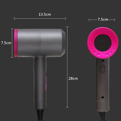 High-power Anionic Cold Hot Air Constant Temperature Hair Dryer, EU Plug, EU Plug (Red + Grey) +3