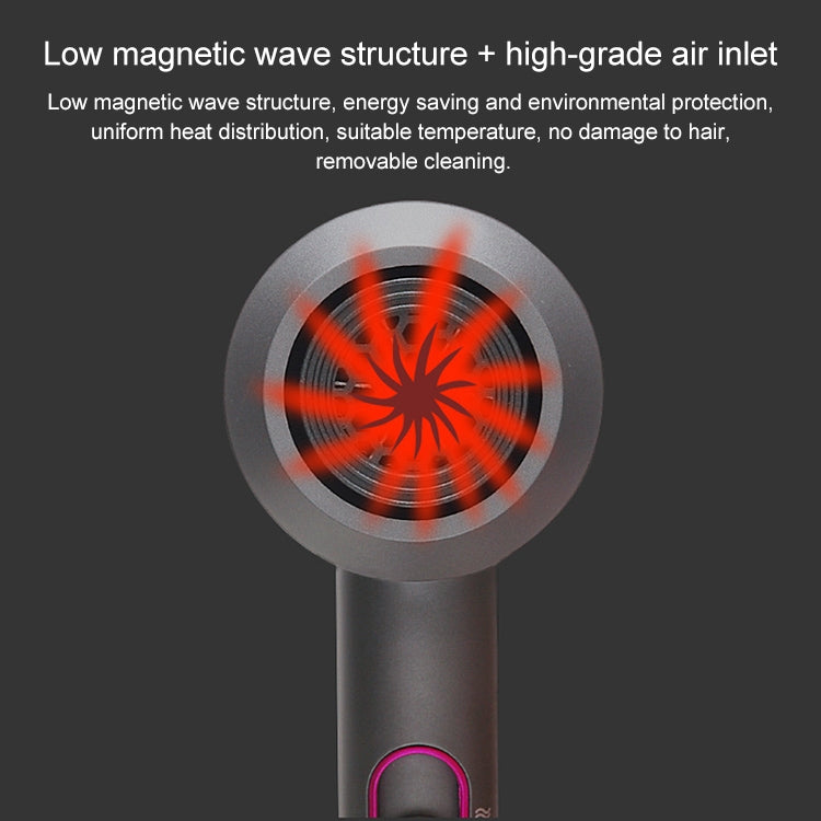 High-power Anionic Cold Hot Air Constant Temperature Hair Dryer, EU Plug, EU Plug (Red + Grey) +3