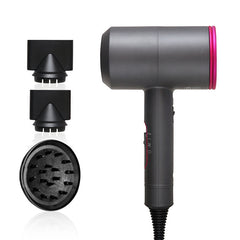 High-power Anionic Cold Hot Air Constant Temperature Hair Dryer, EU Plug, EU Plug (Red + Grey) +3