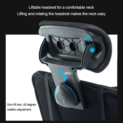 RC-10-1 Computer Chair Office Chair Home Esports Net Cloth Lifted Rotated Footrest Reclining Chair with Aluminum Alloy Feet, With Aluminum Alloy Feet/Footrest