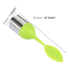 Food Grade Leaf Silicone Make Tea Bag Stainless Steel Tea Strainers, Random Color Delivery