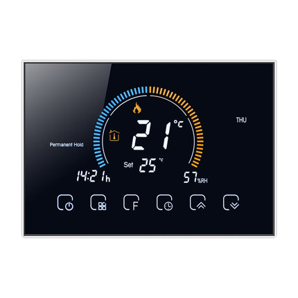 BHT-8000-GA Control Water Heating Energy-saving and Environmentally-friendly Smart Home Negative Display LCD Screen Round Room Thermostat without WiFi, without WiFi