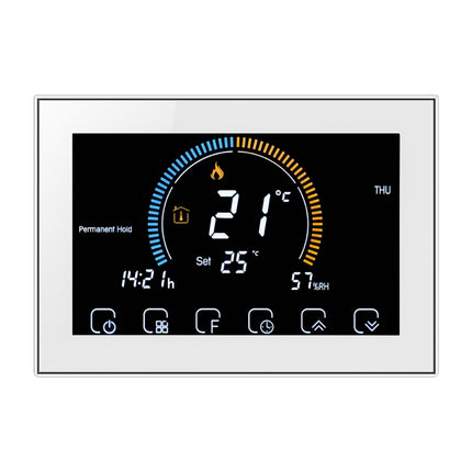 BHT-8000-GA Control Water Heating Energy-saving and Environmentally-friendly Smart Home Negative Display LCD Screen Round Room Thermostat without WiFi, without WiFi