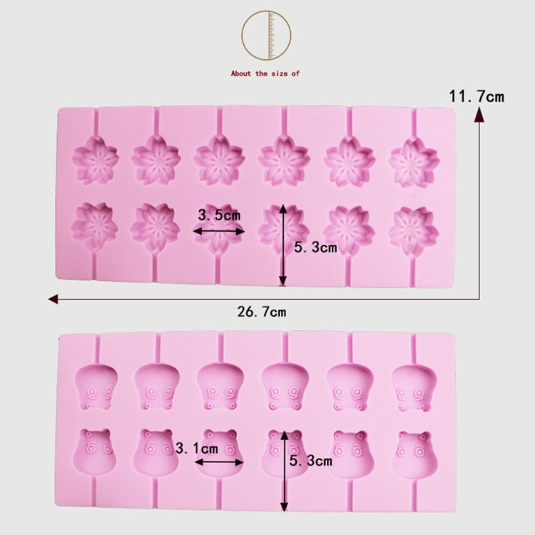 12-Capacity DIY Silicone Chocolate Molds(Lollipop Shape)