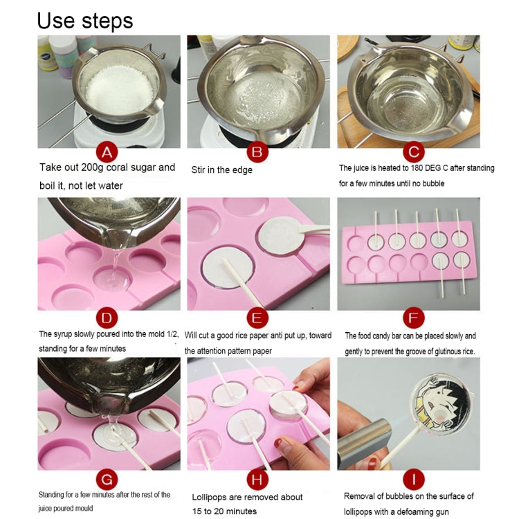 12-Capacity DIY Silicone Chocolate Molds(Lollipop Shape)