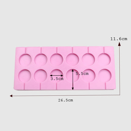 12-Capacity DIY Silicone Chocolate Molds(Lollipop Shape), Cow Shape, Lollipop Shape