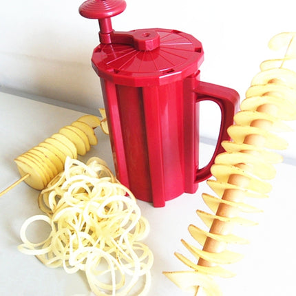 528-6 Popular Tornado Potato Slicer Manual Twist Spiral Potato Cutter Whirlwind Potatoes Machine Potato Vegetables Tools, Semi-automatic stretching
