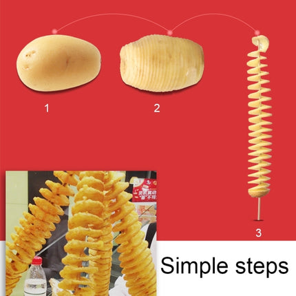 528-6 Popular Tornado Potato Slicer Manual Twist Spiral Potato Cutter Whirlwind Potatoes Machine Potato Vegetables Tools, Semi-automatic stretching