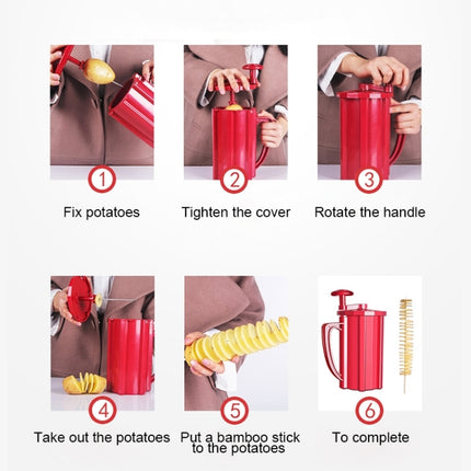 528-6 Popular Tornado Potato Slicer Manual Twist Spiral Potato Cutter Whirlwind Potatoes Machine Potato Vegetables Tools, Semi-automatic stretching