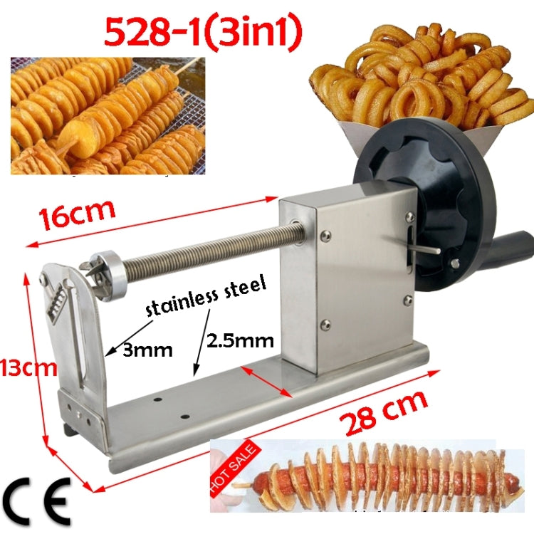 528-1 Manual Twisted Potato Cutter,Potato Chips Slicer,High Quality French Fry Cutter, Manual stretching