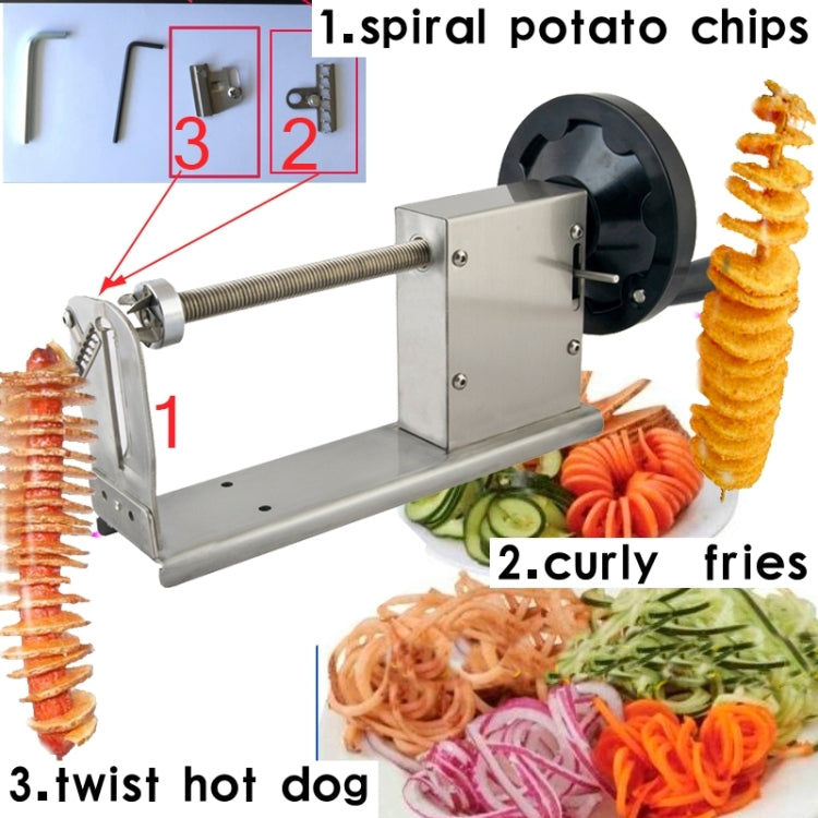 528-1 Manual Twisted Potato Cutter,Potato Chips Slicer,High Quality French Fry Cutter, Manual stretching
