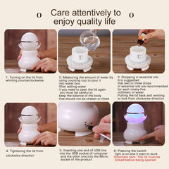 4W USB Charging Night Luminescent Pearl Ultrasonic Aromatherapy Humidifier with LED Colorful Light for Home / Office, Water Tank Capacity: 95ml, DC 5V