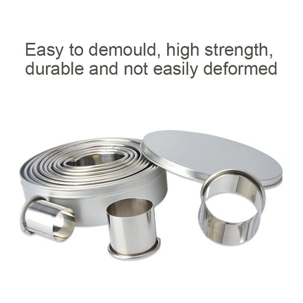 12 PCS / Set Stainless Steel Round Shape Cutting Mould Mousse Cake Doughnut Baking Tools, Round Shape(12 PCS / Set)