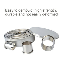 12 PCS / Set Stainless Steel Round Shape Cutting Mould Mousse Cake Doughnut Baking Tools, Round Shape(12 PCS / Set)