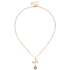 Valentines Day Gift Rose Flower Pendant Jewelry Chain Necklace, Chain Length: 45cm