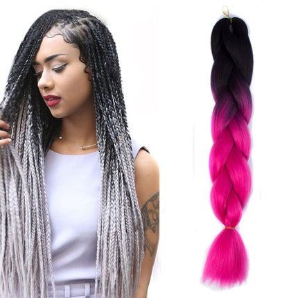 Fashion Color Gradient Individual Braid Wigs Chemical Fiber Big Braids, Length: 60cm(18Navy Blue+Sky Blue)