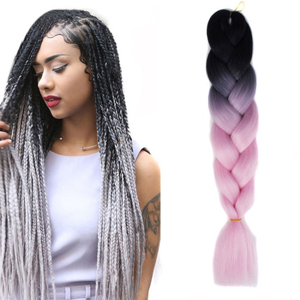 Fashion Color Gradient Individual Braid Wigs Chemical Fiber Big Braids, Length: 60cm(18Navy Blue+Sky Blue)