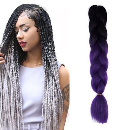 Fashion Color Gradient Individual Braid Wigs Chemical Fiber Big Braids, Length: 60cm(18Navy Blue+Sky Blue)