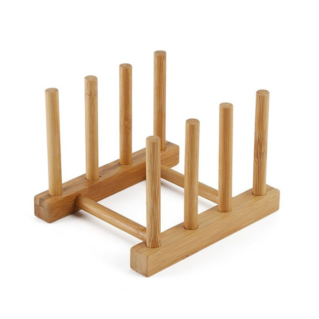 Solid Wood Dish Drip Rack Plate Holder, Size: 14x12x10cm, 3 Grid