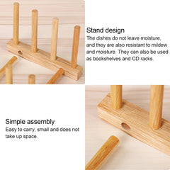 Solid Wood Dish Drip Rack Plate Holder, Size: 30x12x10cm, 6 Grid