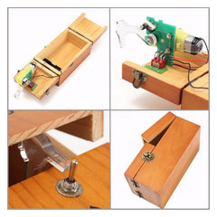 Creative Funny Present Useless Box Novel Wooden Anti-stress Toy(Dark Wood), Useless Box