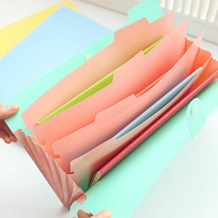 Candy Color Document Bag Multilayer 5 Into the Folder, Random Color Delivery