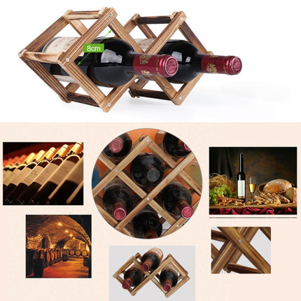 6 Bottles Racks Foldable Wine Stand Wooden Wine Holder Kitchen Bar Display Shelf