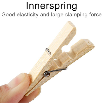 100pcs Multi-function Mini Bamboo Clothes Photo Paper Peg Clothespin Laundry Hanger Clip, Bamboo