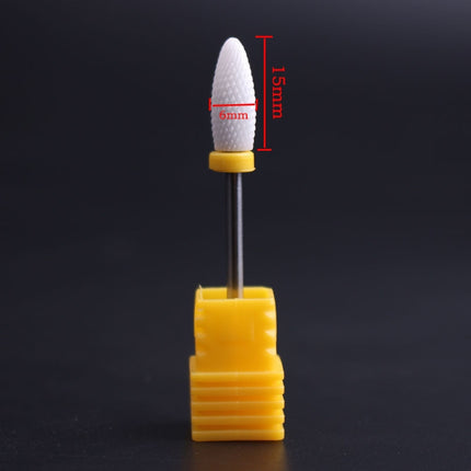 Nail Ceramic Cylindrical Corn Shape Electric Power Grinding Head, Size: 49*6mm