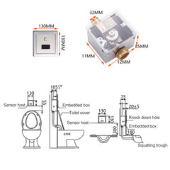 Recessed Wall in Type Flush Valve for Auto-induction Toilet, with Infrared Automatic Function DC, Automatic DC