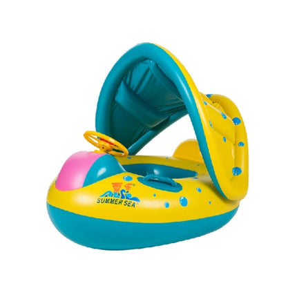 Inflatable Swimming Safety Seat Sunshade Boat Ring for Baby Children, Inflated Size: 72cm x 65cm x 58cm, Seat Boat
