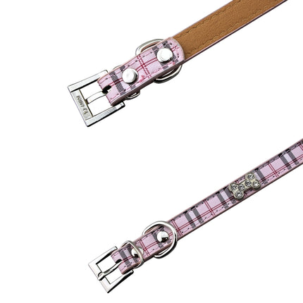 PU Leather with Bone Designs Pet Dog Collar Pet Products, Size: L, 2.5 * 51cm