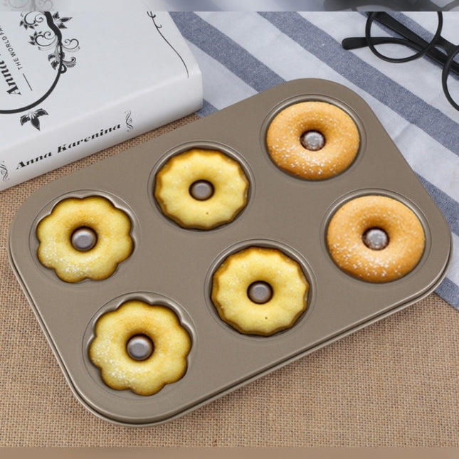 3 Flowers Type Donuts Cookie Mold Gold 6 Cups Cake Mold Baking Mold Cake Tools Bakeware Kitchen Accessories, 3 Flowers Type