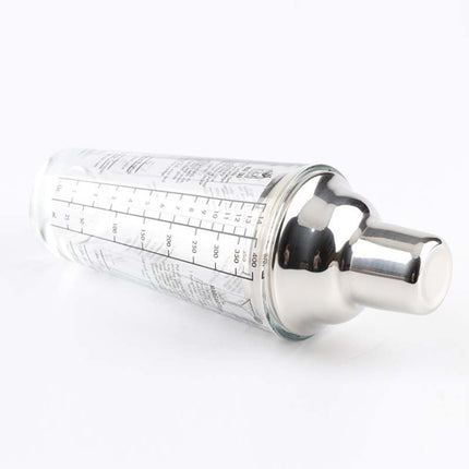 Stainless Steel Glass Cocktail Shaker Tools Milk Tea Cup with Scale, Capacity: 450ml, 450ml Cocktail Shaker