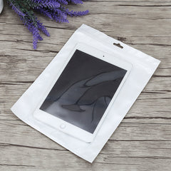 100 PCS 11cm x 18cm Hang Hole Clear Front White Pearl Jewelry Zip Lock Packaging Bag, Custom Printing and Size are welcome