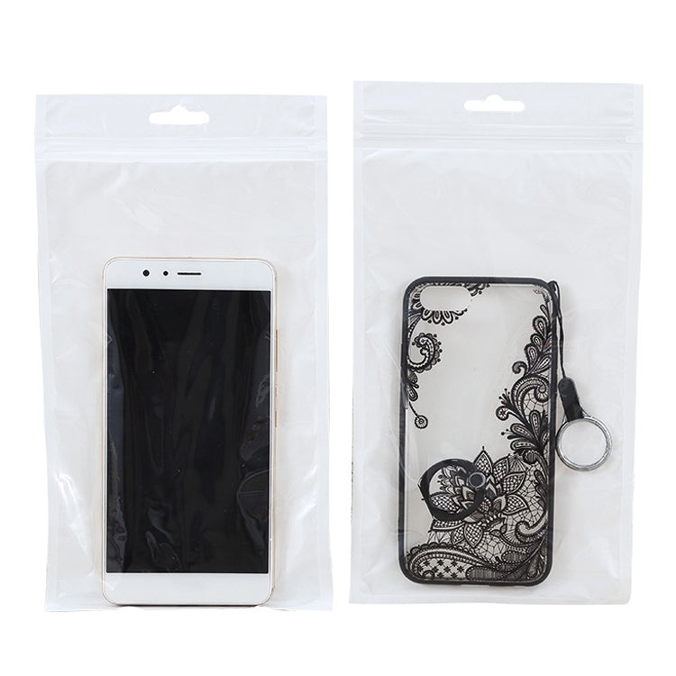 100 PCS 13cm x 24cm Hang Hole Clear Front White Pearl Jewelry Zip Lock Packaging Bag, Custom Printing and Size are welcome