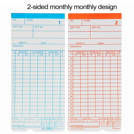 90 PCS Paper Time Card